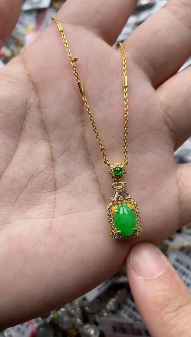 【闪购商品】翡翠戒指银S925镶嵌6666---3