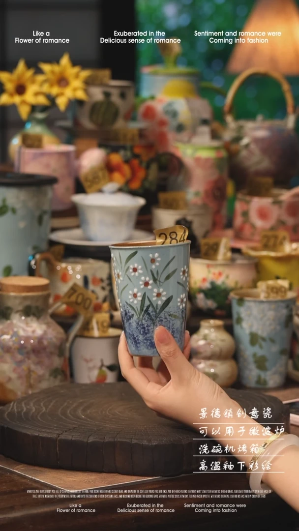 陶瓷景德镇高温釉下彩手工手绘款式