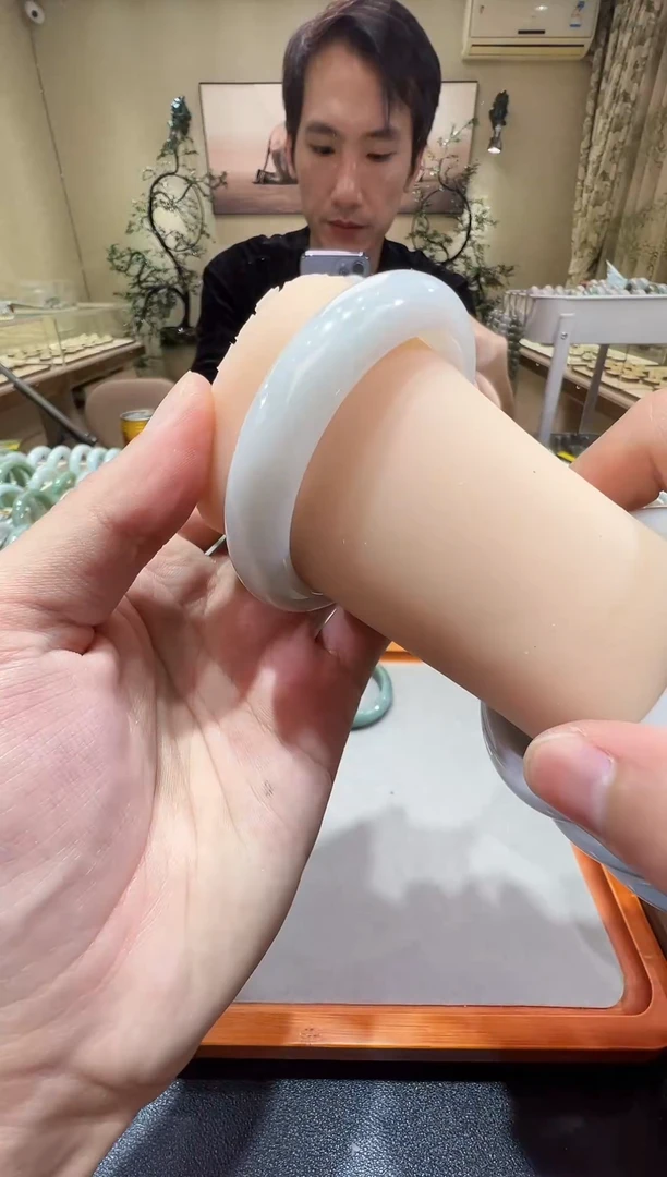 纯天然缅甸A货翡翠手镯52-53mm-90162号