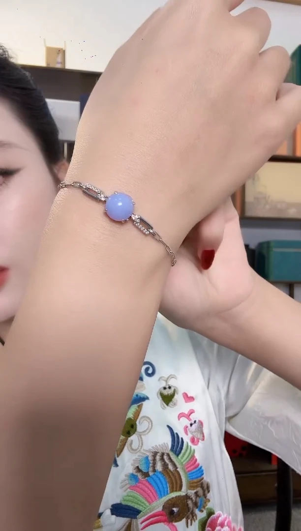 银S925镶嵌手链翡翠手链