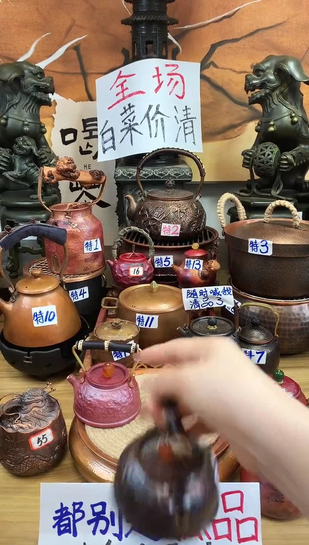 雨**潇紫竹提梁黑石头纹壶