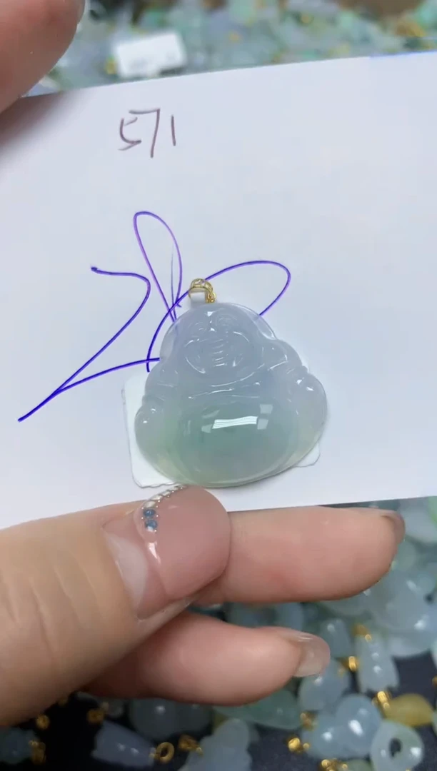 【闪购商品】翡翠挂件18K金镶嵌 天然翡翠A货