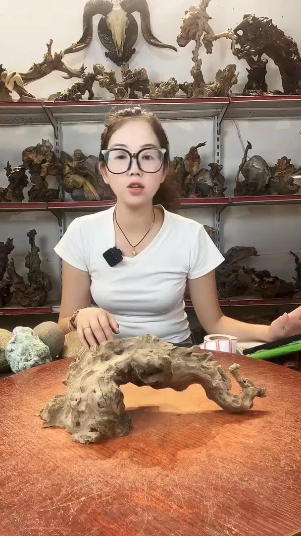 木廖*辉黄荆随型风化镂空底座摆件无漆无蜡