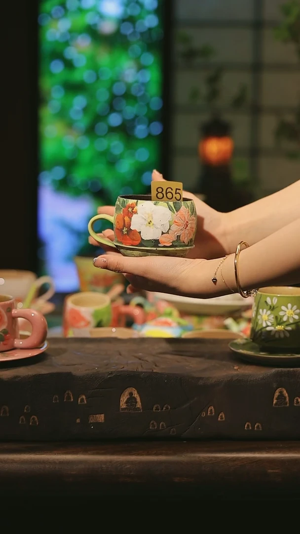 陶瓷景德镇高温手绘釉下彩设计师款式-