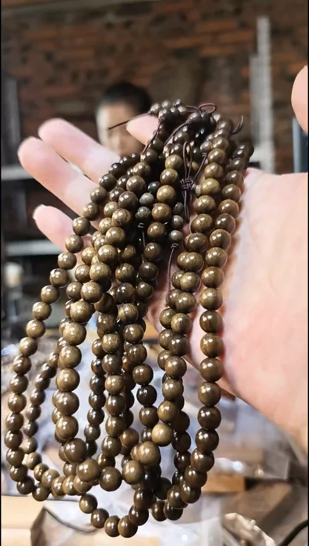 楠木（金丝楠）手串/手链0.8阴沉绿多圈108