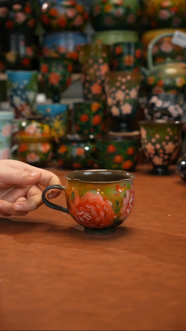 紫砂油画手绘釉下彩