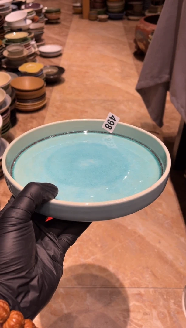 【闪购商品】瓷片498微瑕秋水立口盘1个