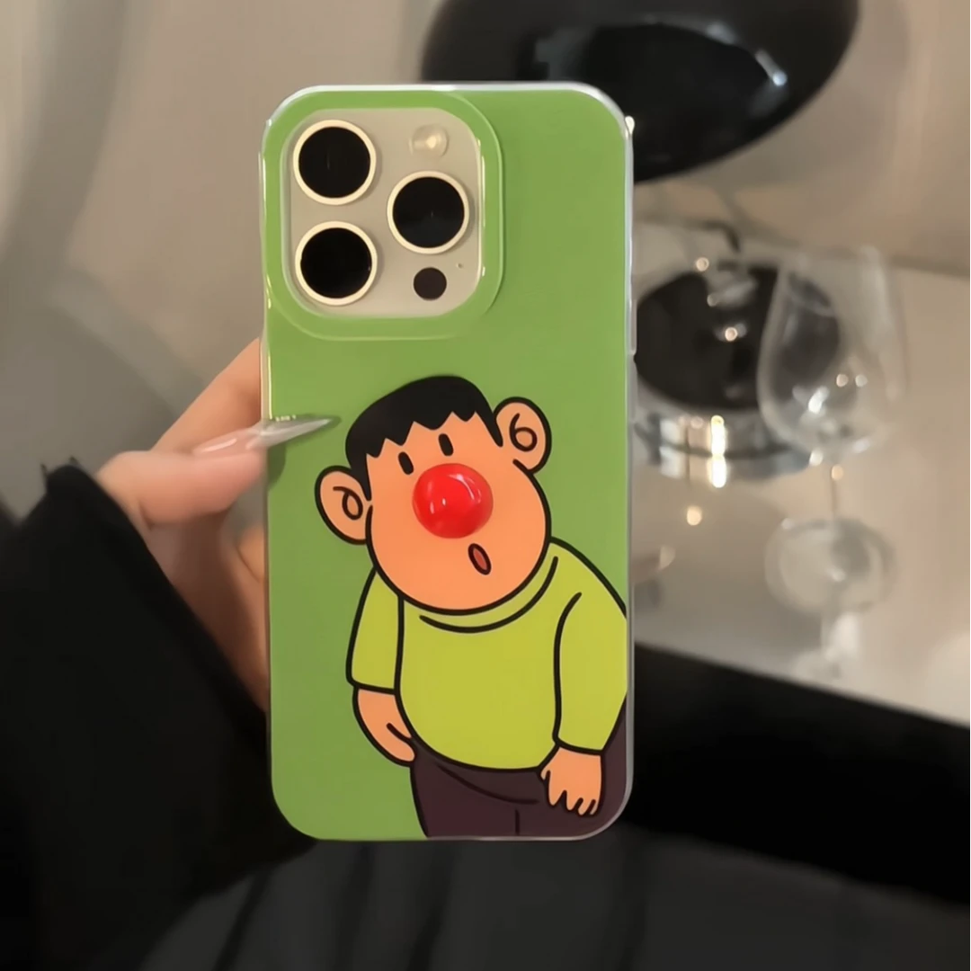 双层IMD适用于苹果/华为/小米/oppo/vivo趣味立体可爱挂绳手机壳