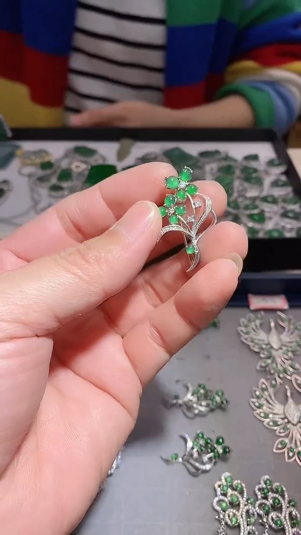 【闪购商品】翡翠胸饰银S925镶嵌多样性发其一【28】
