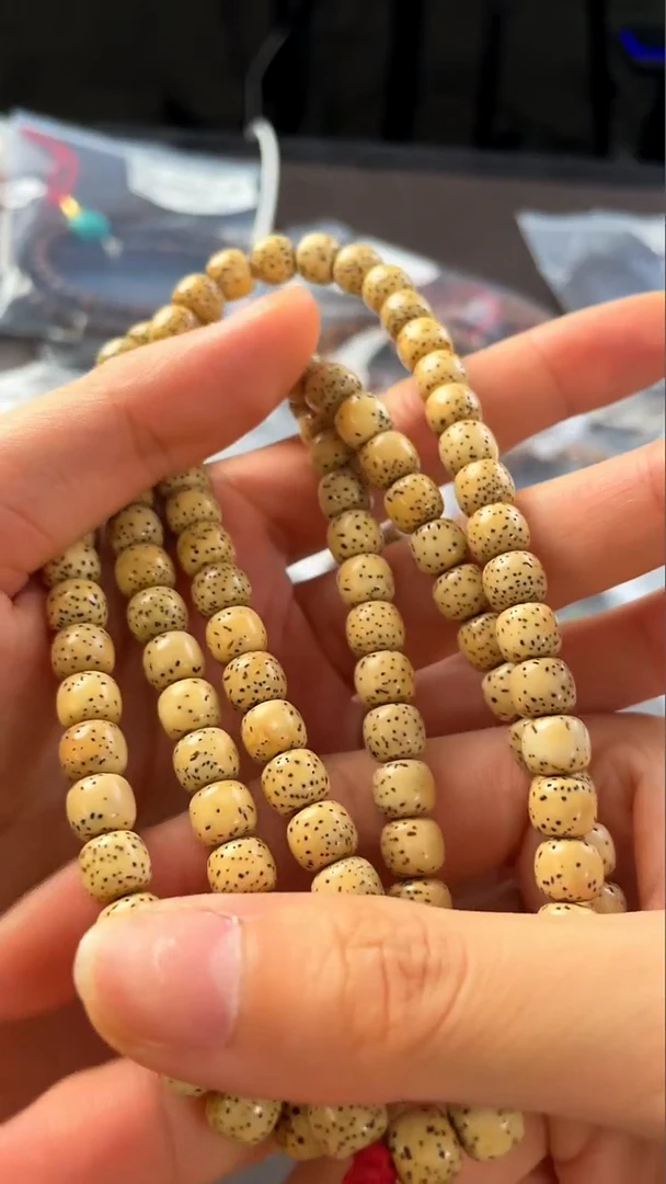 星月菩提吊坠精工级陈籽桶珠7*6.5长串