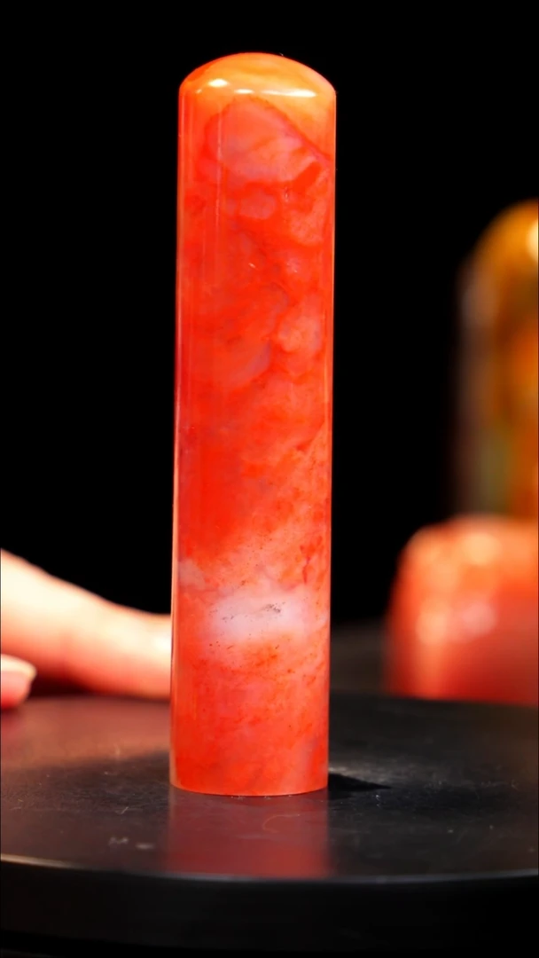 田黄石红花冻印章印章印章