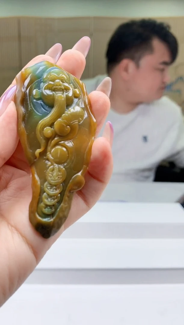【闪购商品】定制翡翠未镶嵌5060ty-毛货挂件327