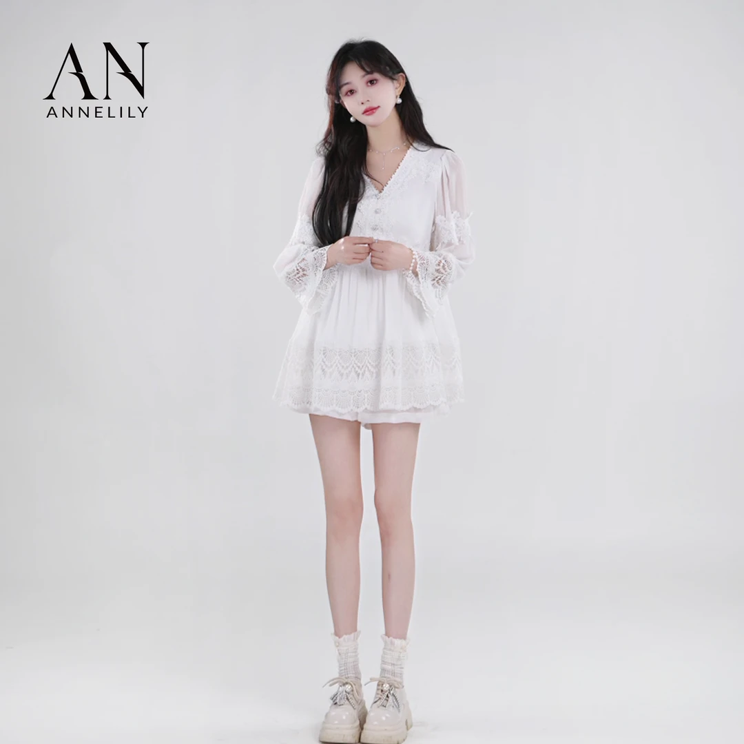 ANNELILY【涵双】新款上新时尚休闲气质百搭重工短裤套装AT2503071