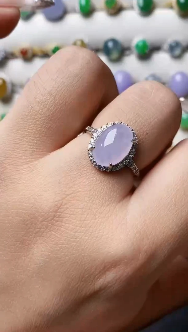 银S925镶嵌戒指翡翠0486