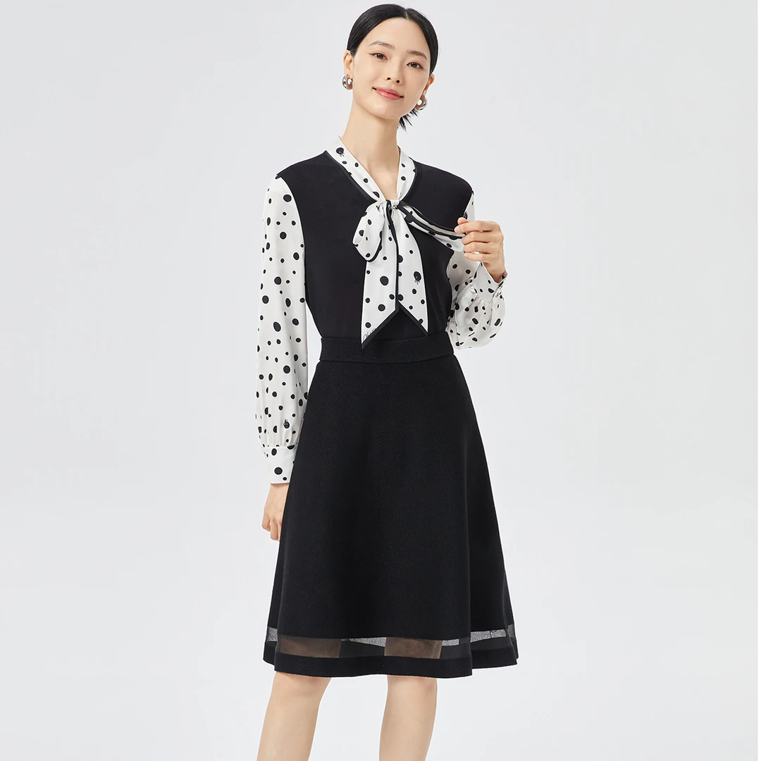 娜尔思简约自然腰时尚半身裙24冬装新款通勤百搭A字裙NW01594W0