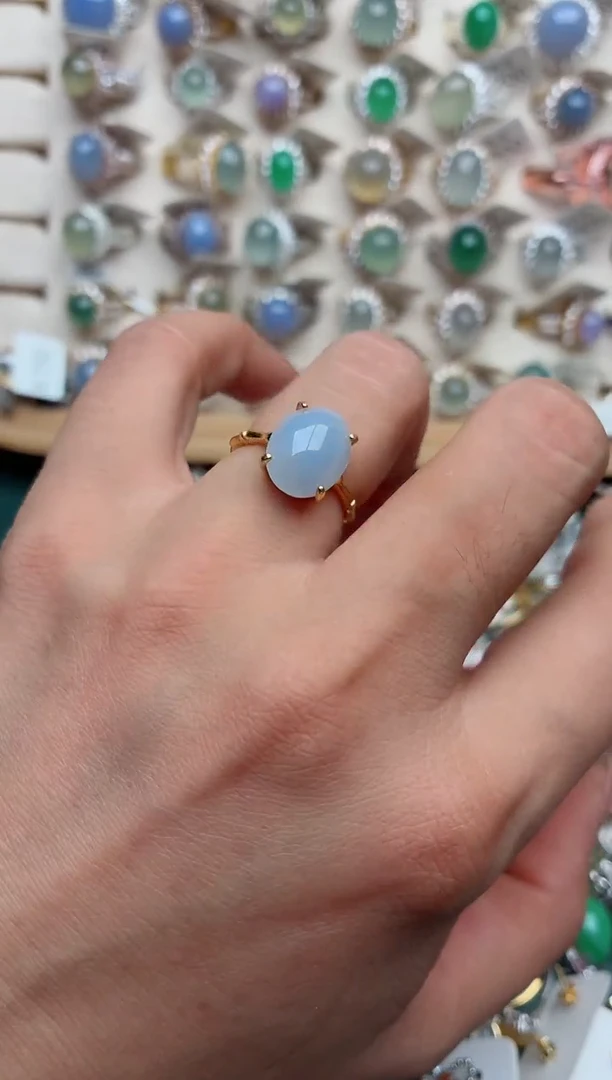 银S925镶嵌戒指翡翠.