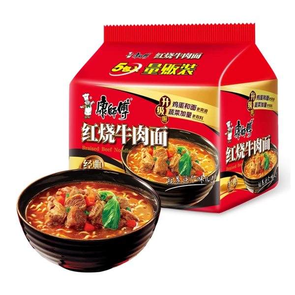 康师傅经典红烧牛肉面 100g*5