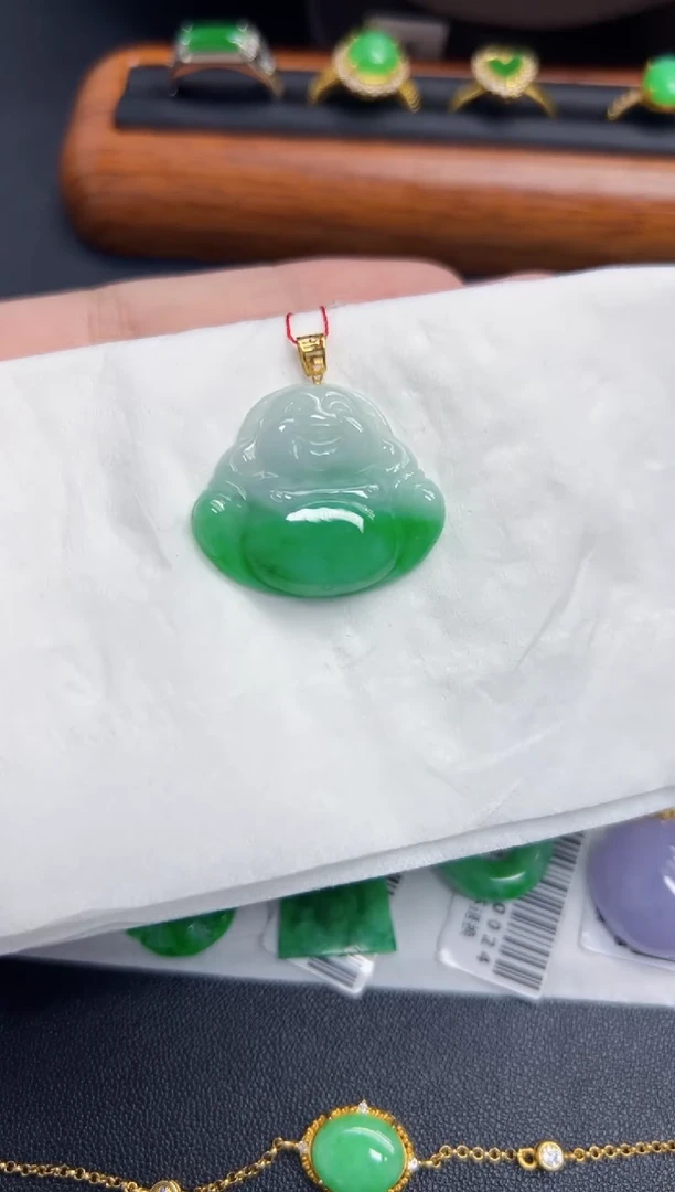 【闪购商品】翡翠颈饰18K金镶嵌Y缅料A货/支持复检/一件