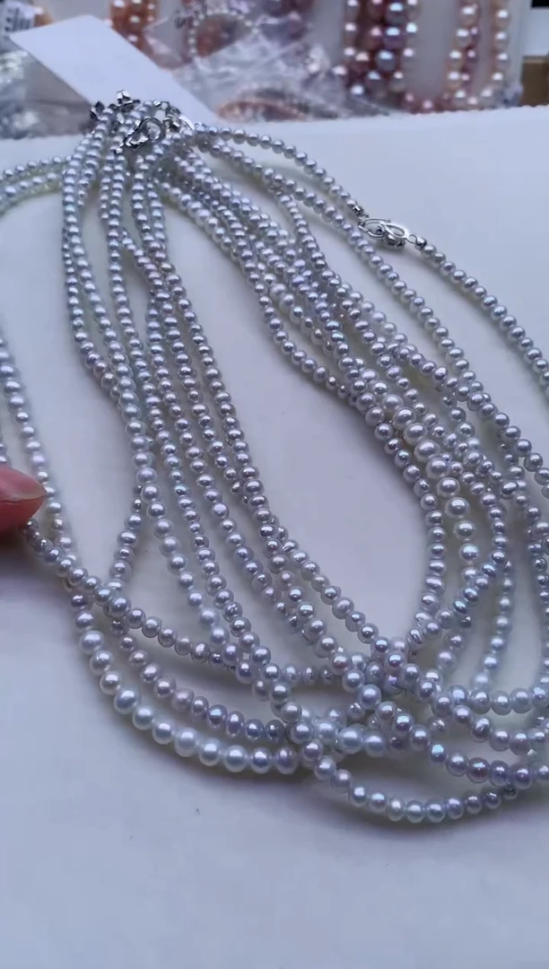 淡水珍珠合金项链多样性发其一，非无暇