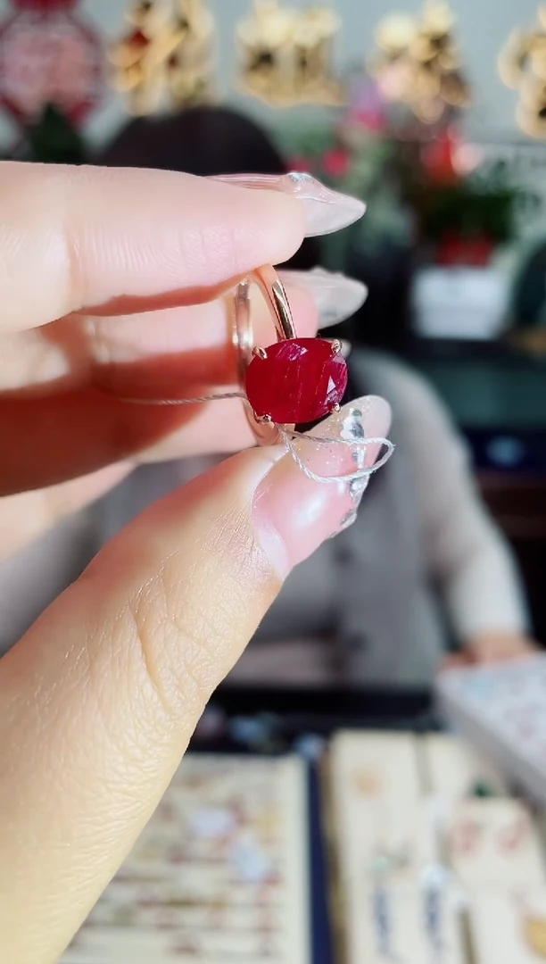 【闪购商品】红宝石戒指银S925镶嵌戒指