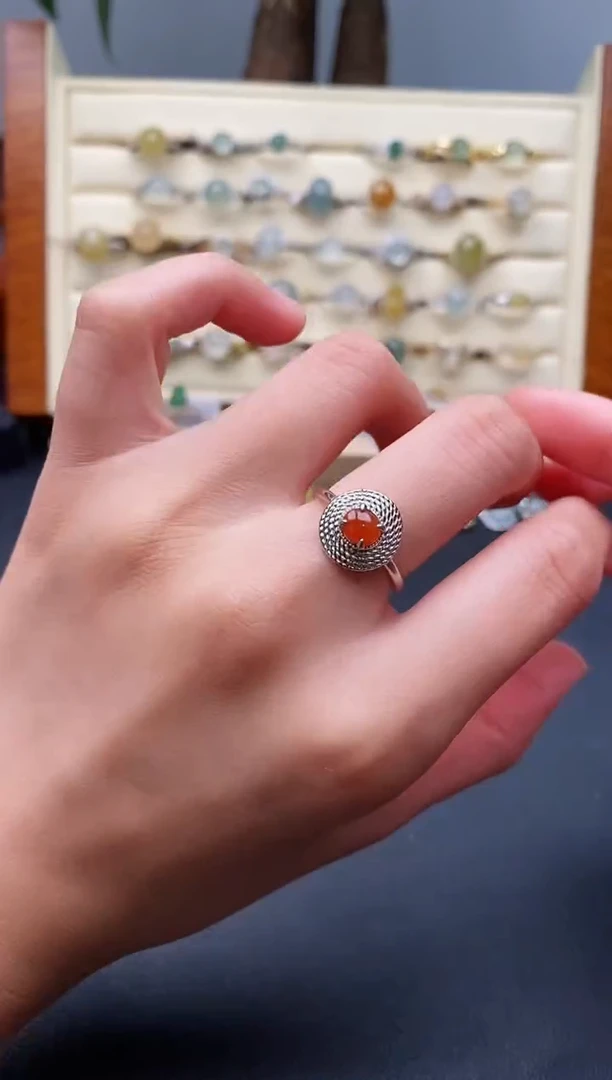 翡翠戒指银S925镶嵌4444444444+3