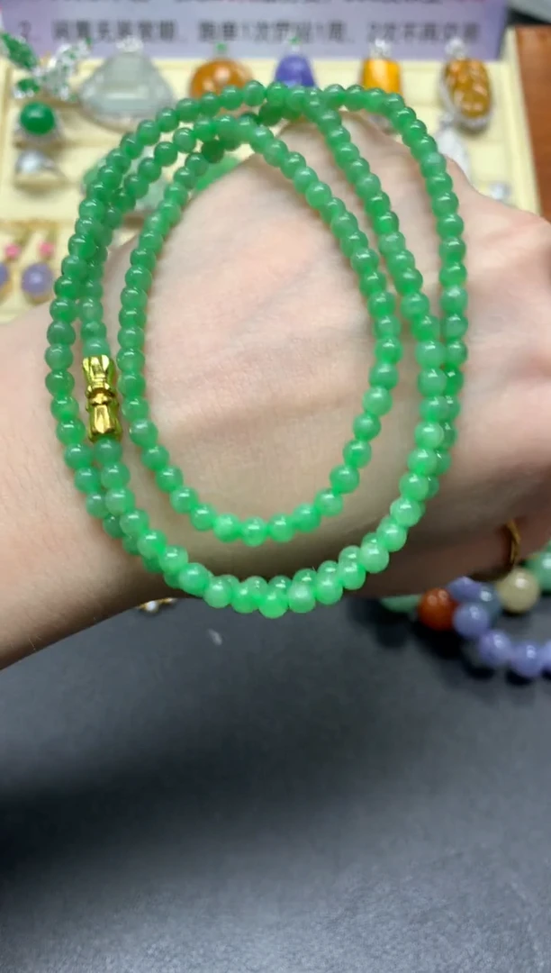 【闪购商品】翡翠项链18K金镶嵌项链|4000+400