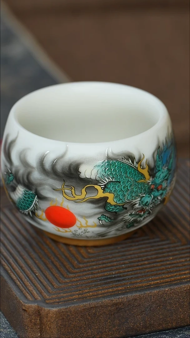 【羊脂玉青龙罗汉杯】【12西泠礼盒】