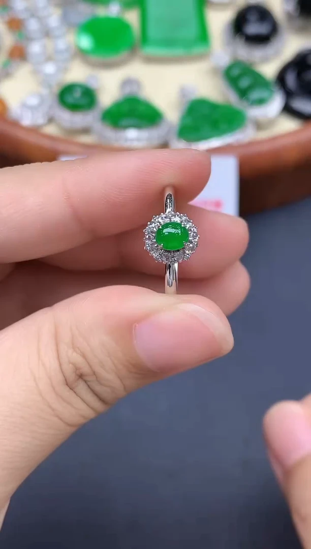 18K金镶嵌戒指翡翠431-中国好珍宝