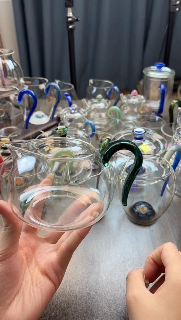 手工艺品玻璃禾器淡然墨绿色普通盒
