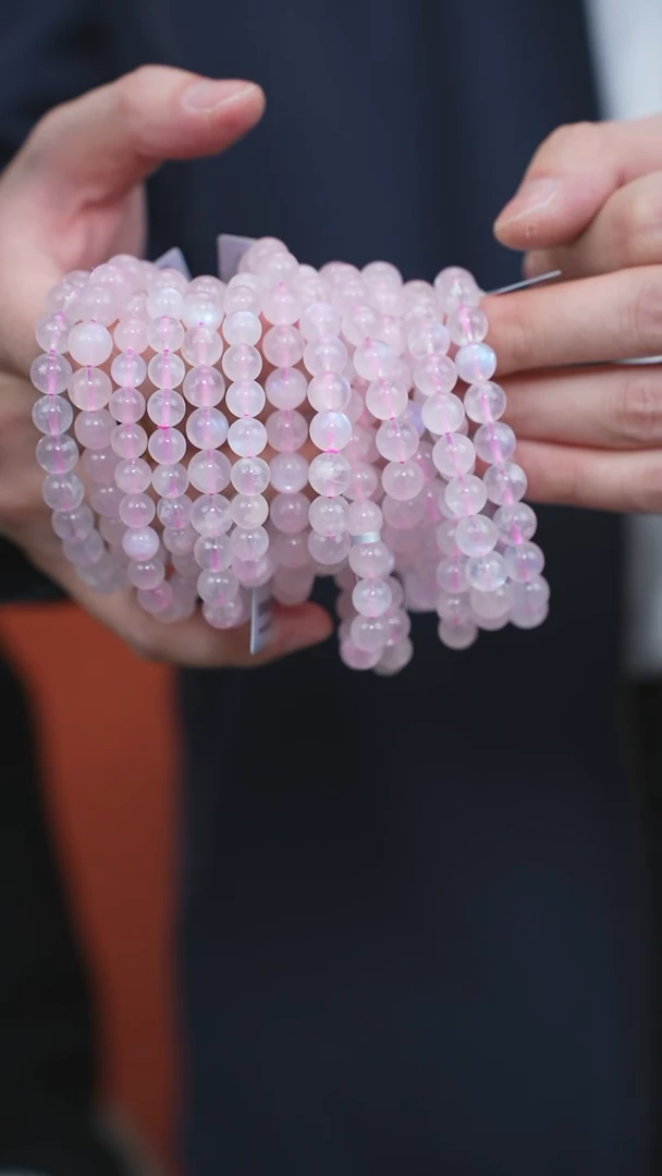 【闪购商品】拉长石手链未镶嵌d050粉月光手链8-10m+多样性发一