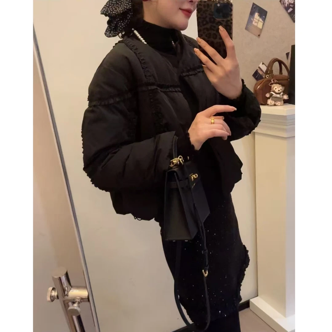 （柚子同款）SQG冬季木耳边圆领羽绒服