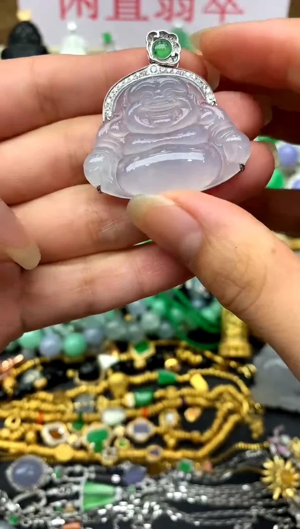 翡翠18K金镶嵌颈饰417-中国好珍宝