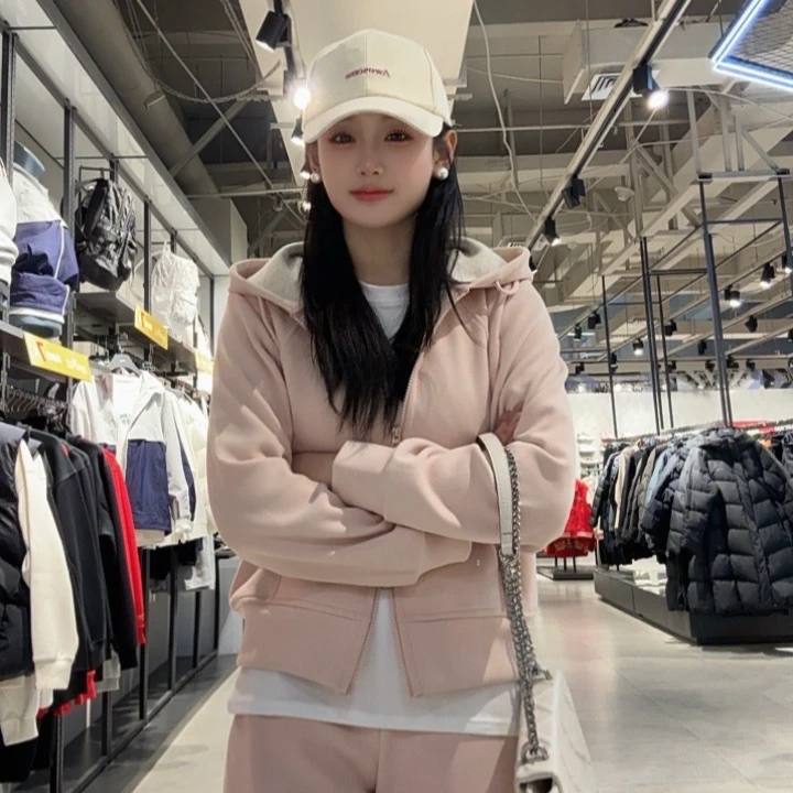 三分钟出门百搭春款套装！羊毛桑蚕丝连帽休闲女士套装JY481A