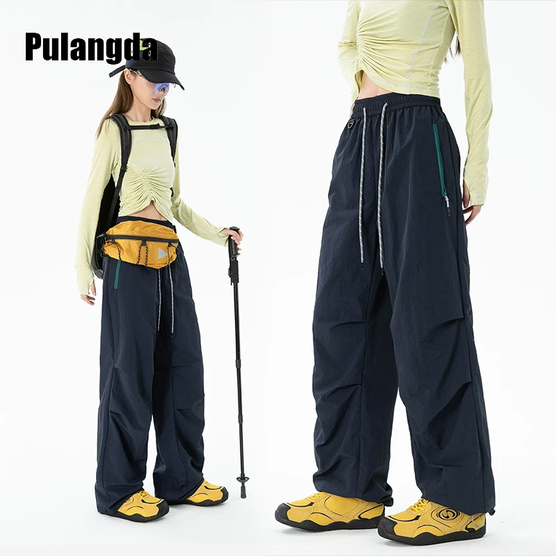 普朗达工装伞兵裤男女同款夏季薄款宽松户外机能防泼水速干阔腿裤
