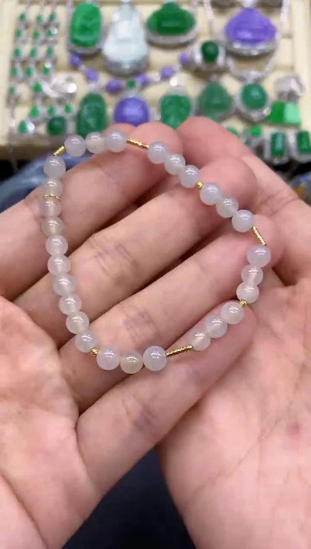 18K金镶嵌手链翡翠165-中国好珍宝