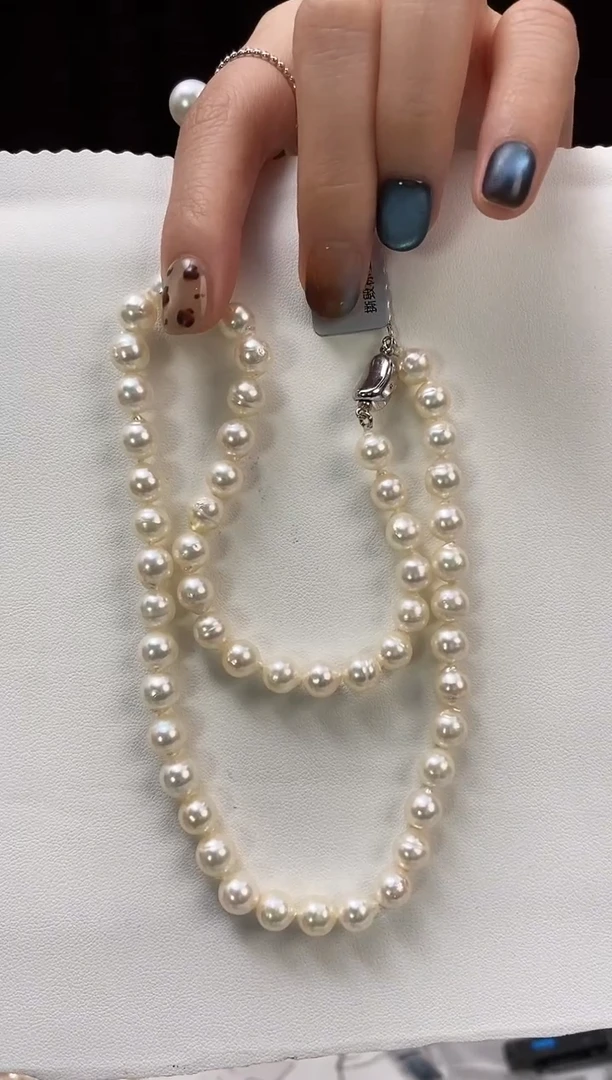 项链未镶嵌海水珍珠7-7.5Akoya海水珍珠项链