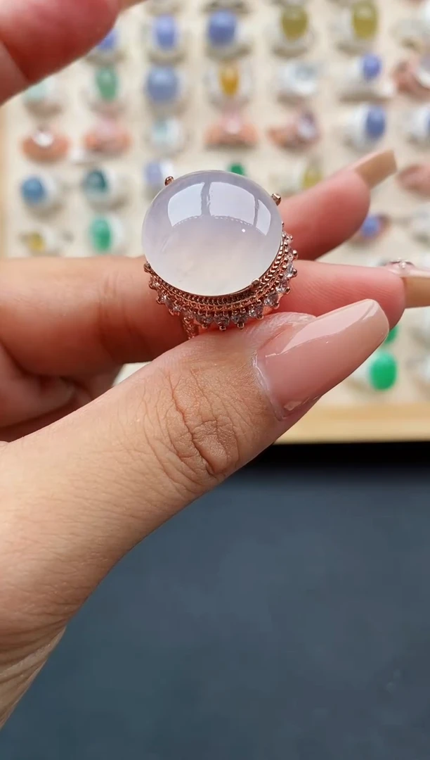 翡翠戒指未镶嵌缅甸天然A货翡翠22   3-4