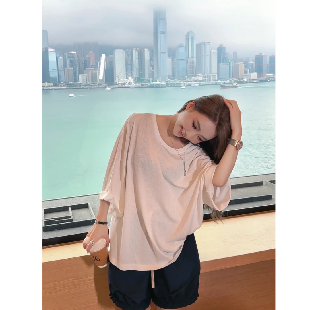 AMAZING IN | 亚麻x棉 | 定制宽松百搭落肩T恤 A250327-AI54BTE07