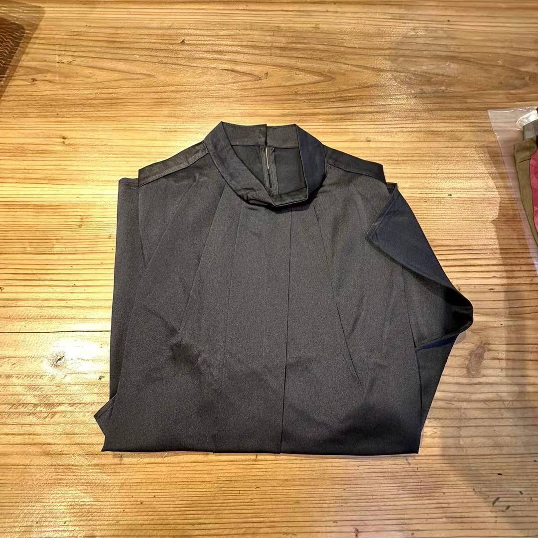 桑蚕丝立领中袖衬衫上衣1722