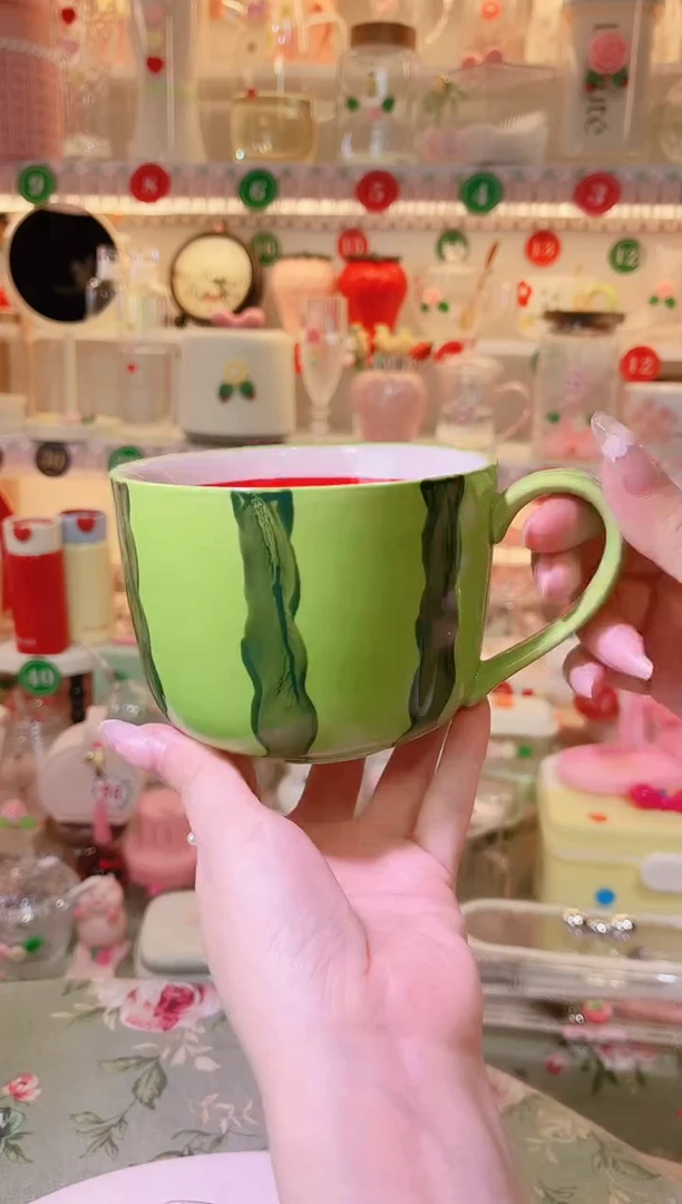 摆件品质好发货快放心拍！西瓜早餐杯