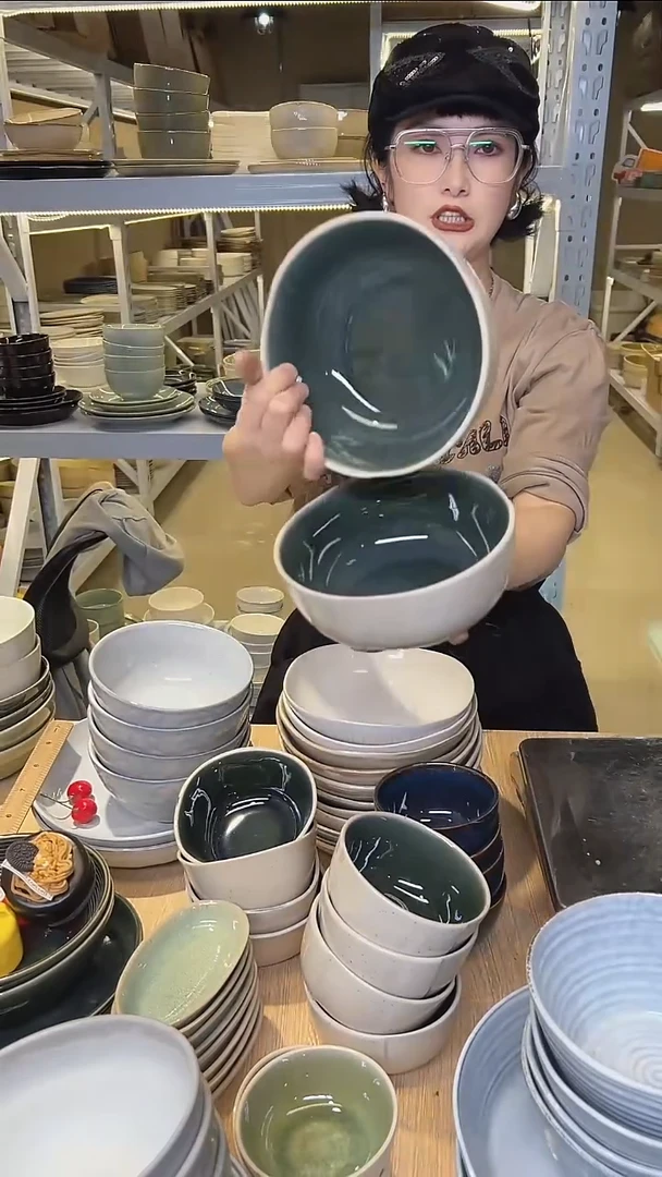 瓷177高温釉下彩陶瓷餐具默认微瑕