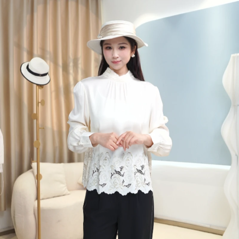 【高品蚕丝】2025新款气质时尚百搭长袖桑蚕丝上衣LS25L882