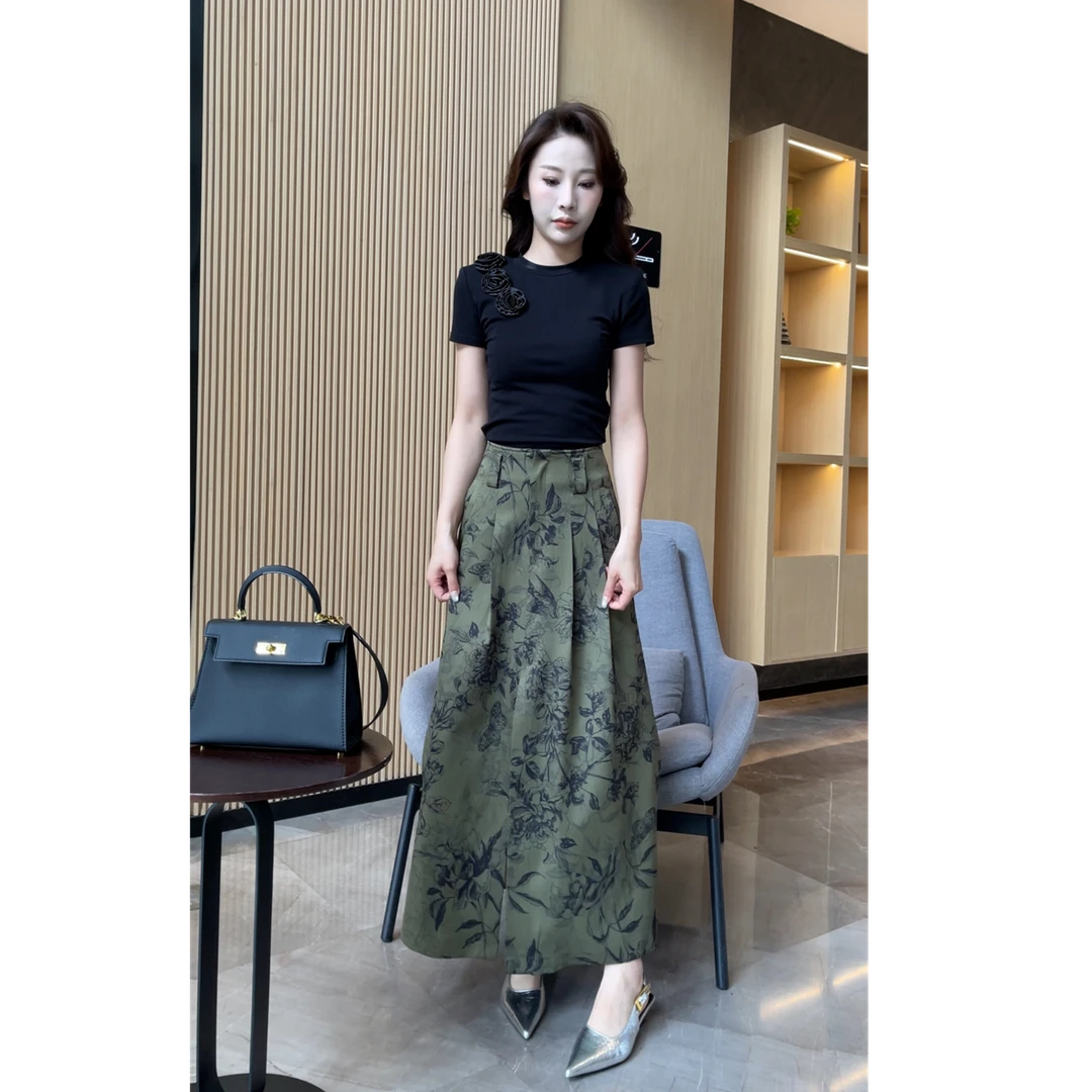 【梦婷家】小众设计感高腰半身裙成熟风百搭西装-25368