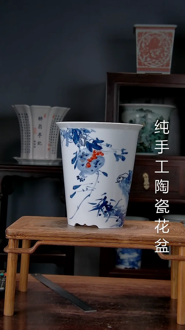 景德镇手工陶瓷花盆