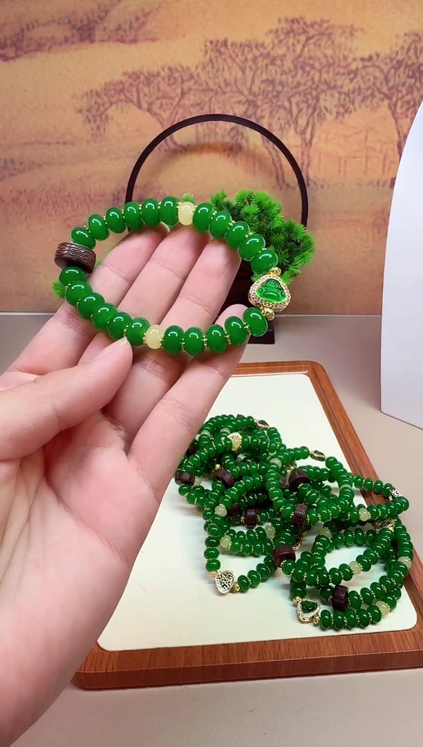 颈饰14K金镶嵌和田玉A137