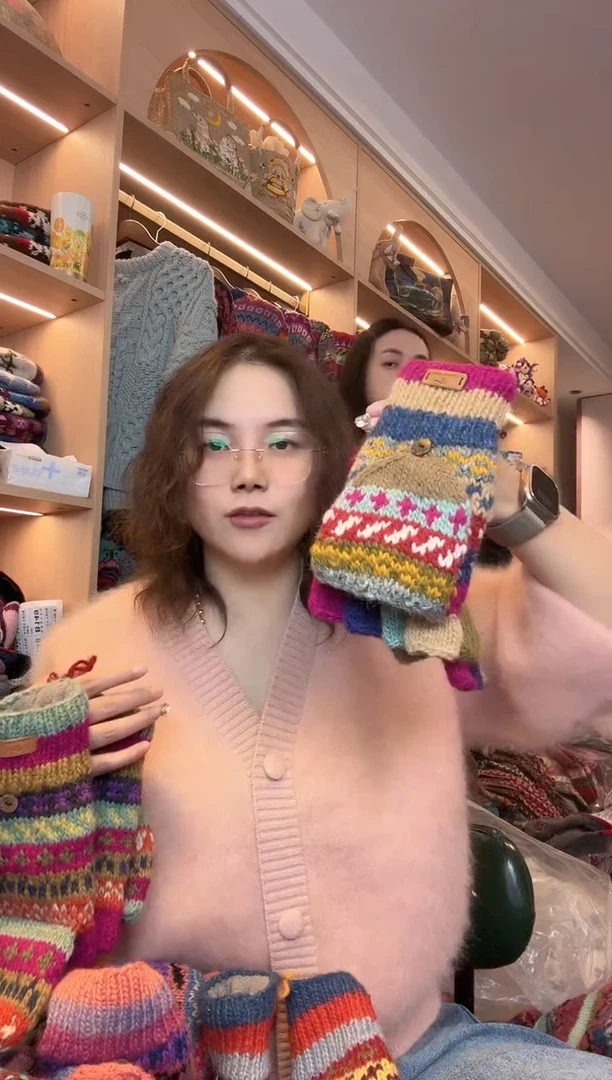 羊毛言*意五指手套850