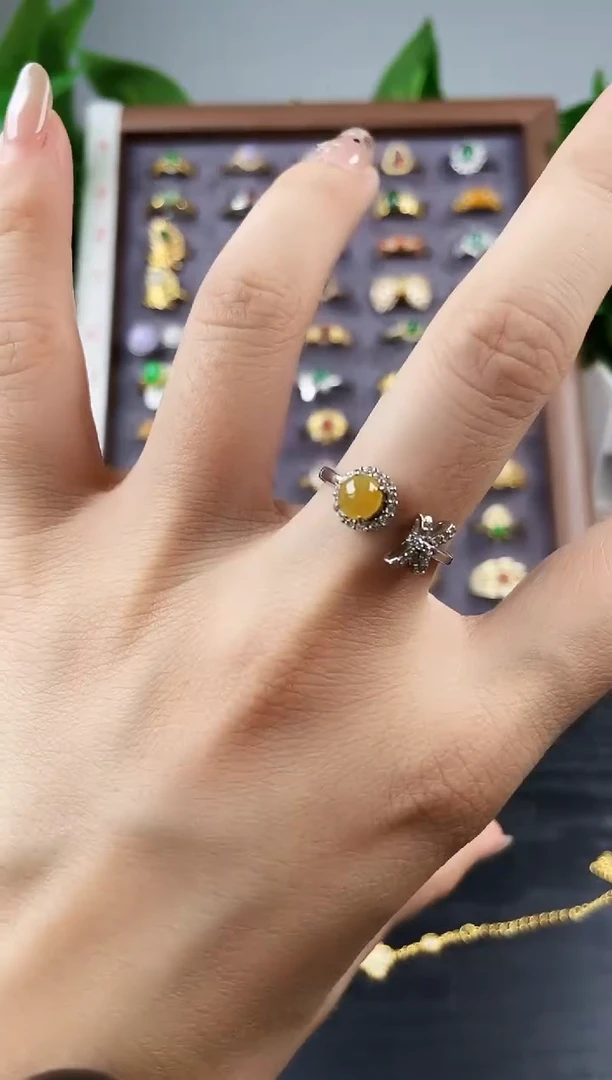 银S925镶嵌戒指翡翠12