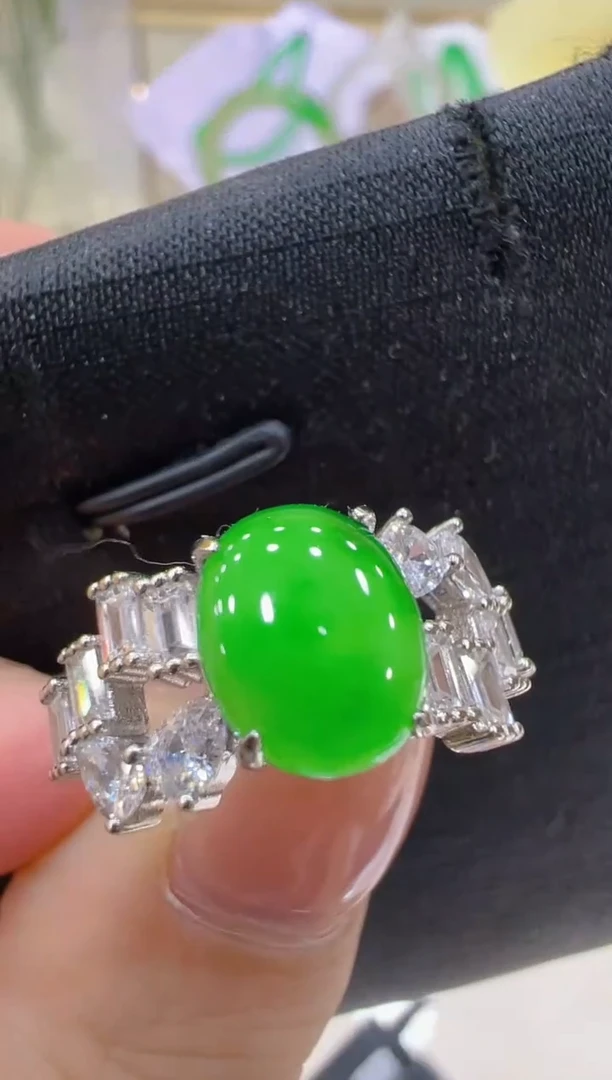 银S925镶嵌戒指翡翠多样性团购发一件