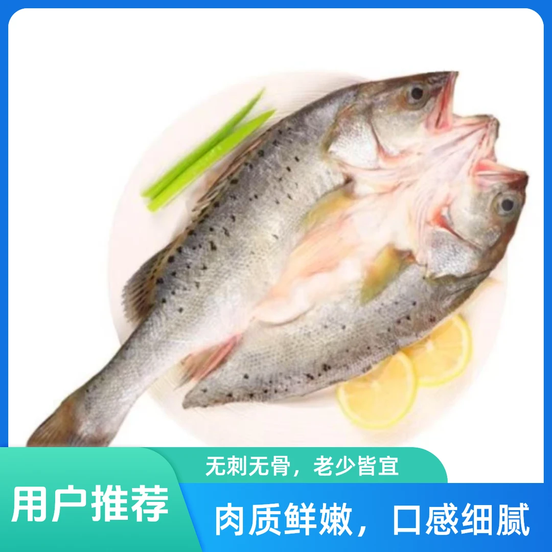 开背海鲈鱼 4条装2000克（单只一斤 ）独立包装