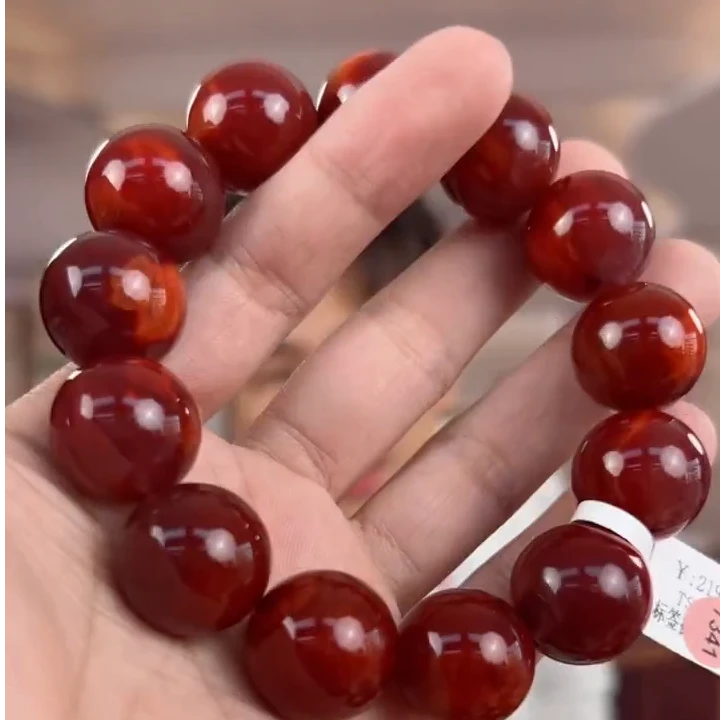 【送福珠宝】瓦西老矿牛血红半山半水（传承）单圈18mm@t08483@18MM
